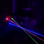 Tia sáng đan xen của Đèn laser trung tâm 3 cửa 3 màu RGB