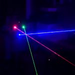 Tia sáng đan xen của Đèn laser trung tâm 3 cửa 3 màu RGB