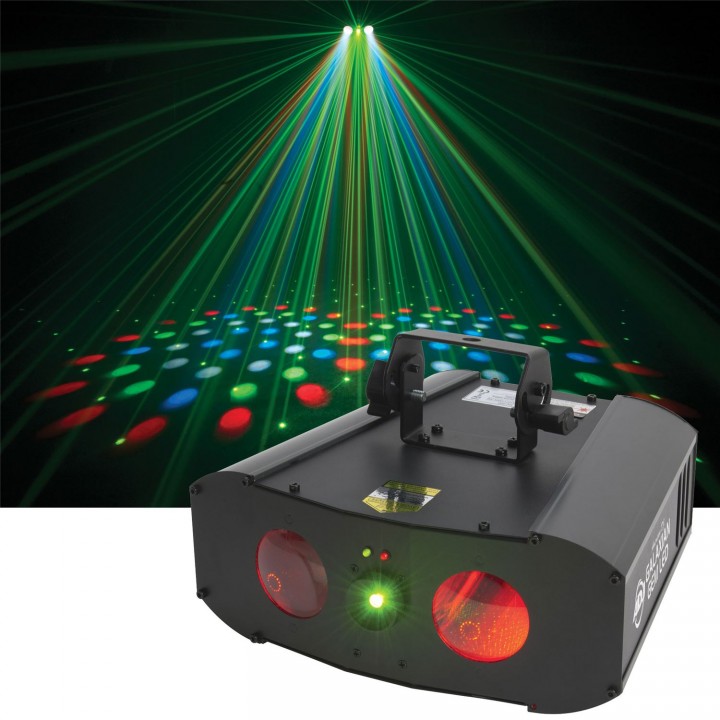 Đèn led+laser 2 trong 1 , đèn kết hợp hiệu ứng led với laser