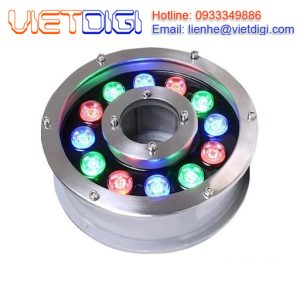 Đèn LED DMX 12W âm nước đổi màu dạng bánh xe