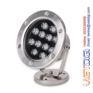 Đèn âm nước 12W có vỏ được làm hoàn toàn bằng INOX SUS304