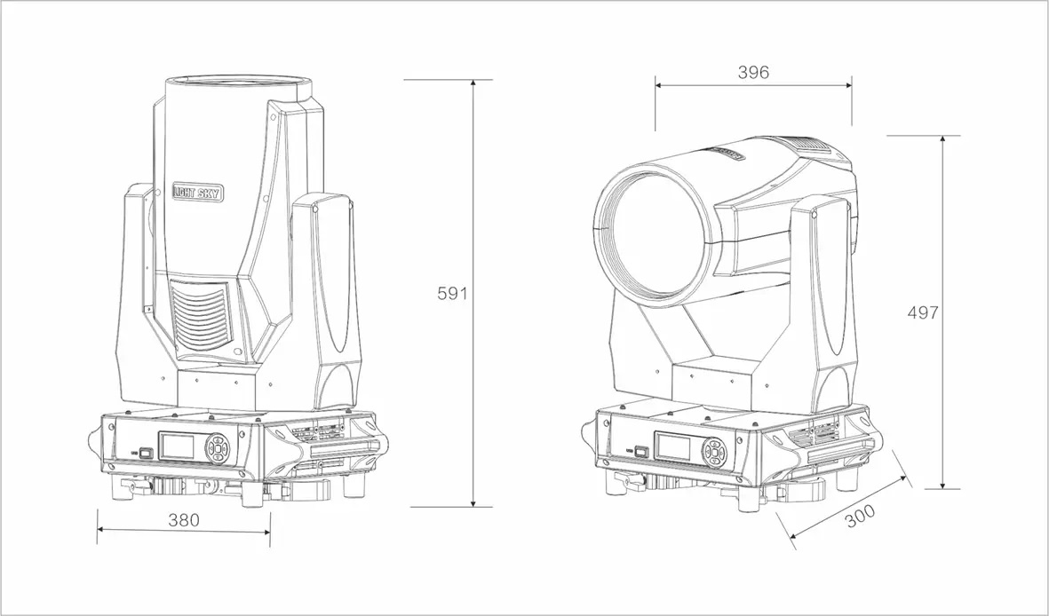 Kích thước đèn LUNAR BEAM